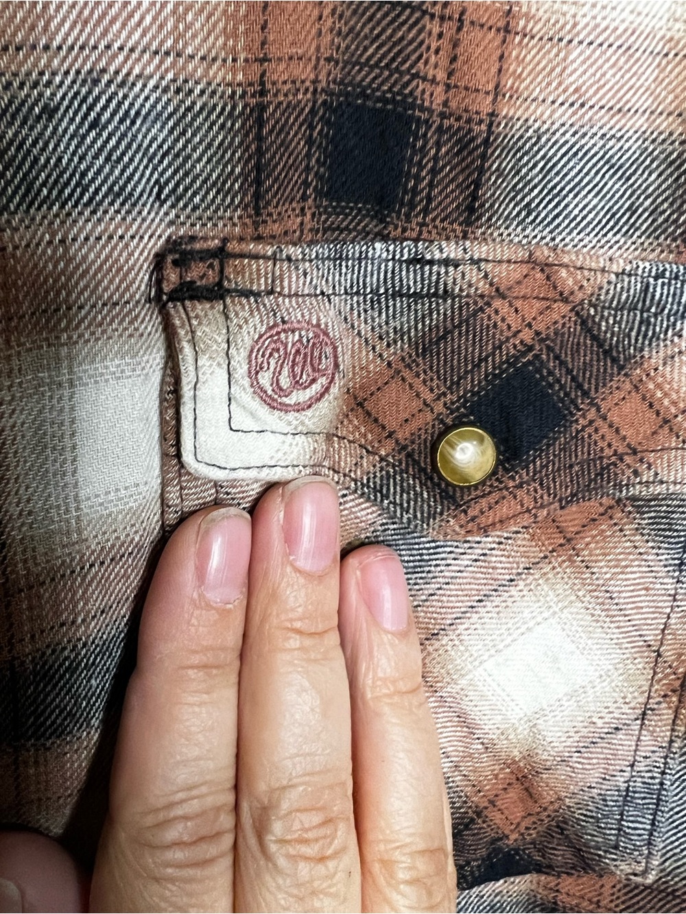 Wrangler Retro Brown Plaid Pearl Snap Flannel Western Cowboy Long‎ Sleeve Shirt - Picture 5 of 11